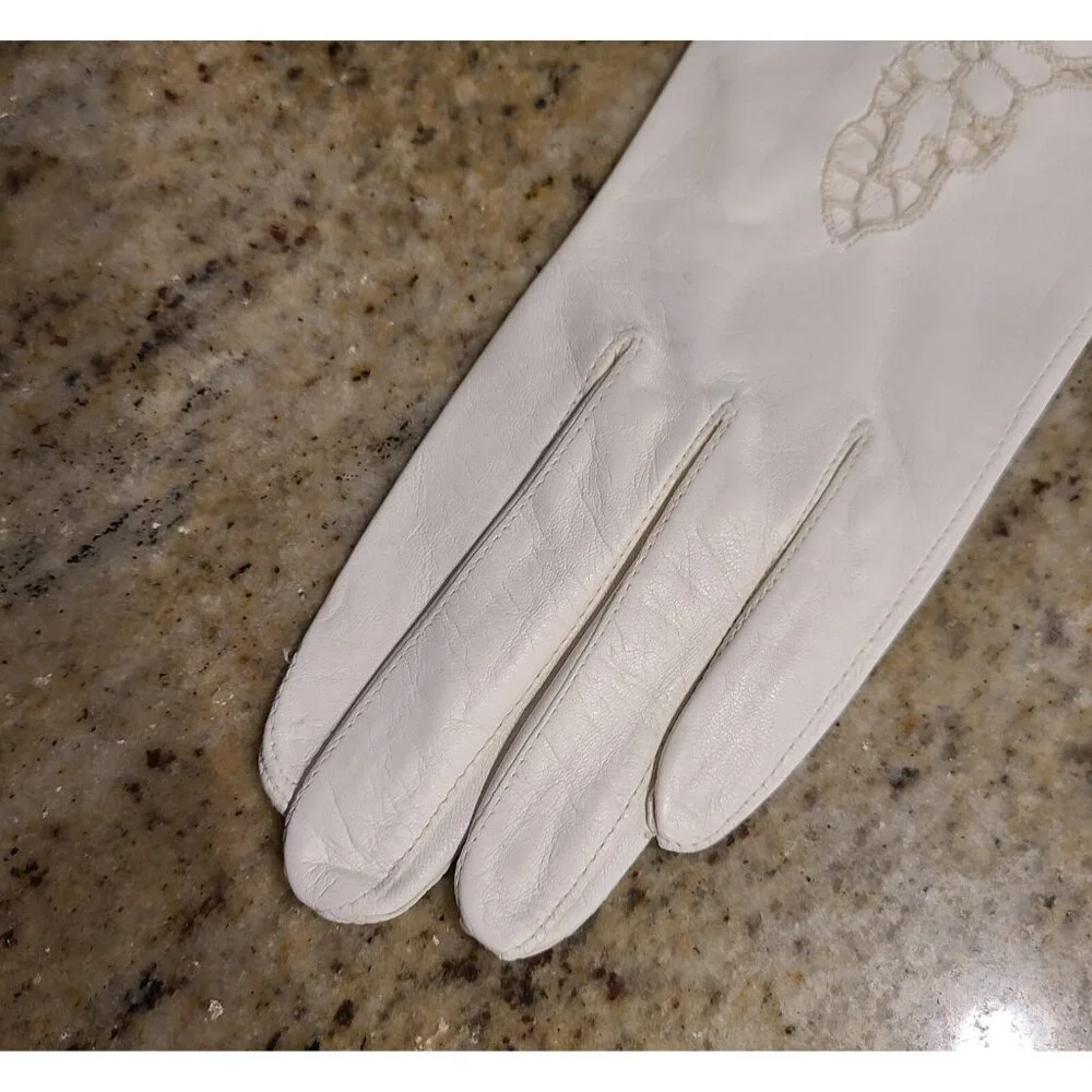 New! Vintage Women's Size S 7 White Leather Formal 8.5
